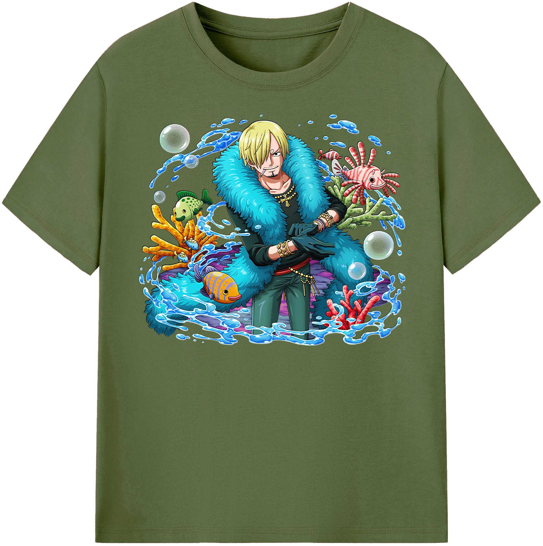 ワンピース サンジ ONE PIECE Sanji 綿100％半袖Tシャツ（フロントプリント）